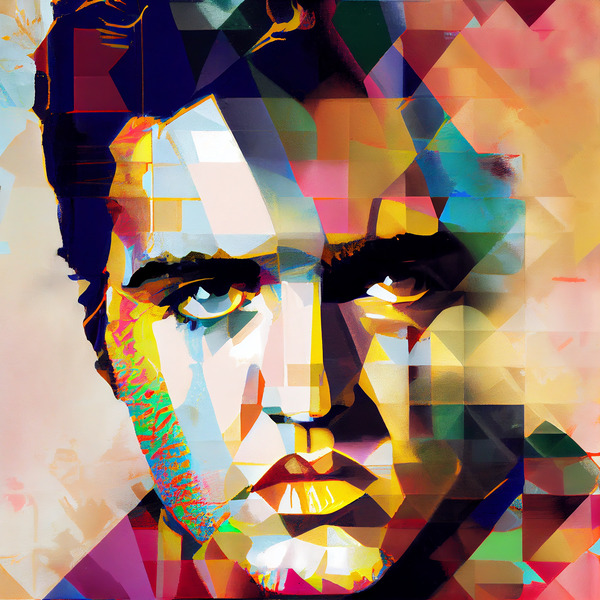 Elvis Abstract Face Digital Download