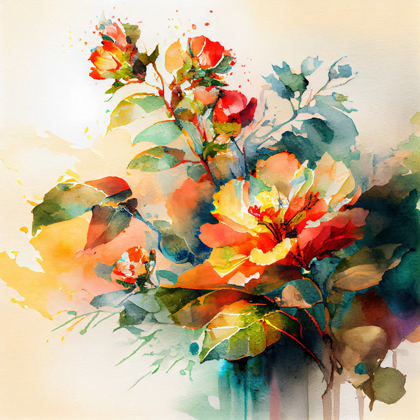 Flower watercolor 3 Digital Download
