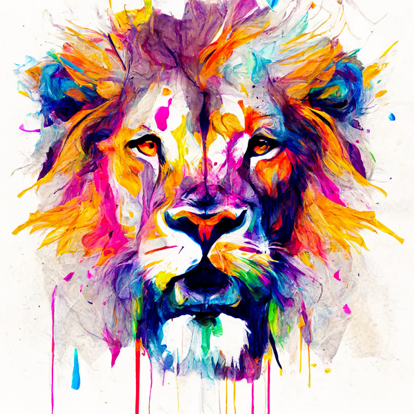 ILLUSTRATION OF A LIONS FACE Digital Download