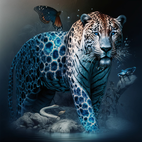 Walking cheetah collage Digital Download