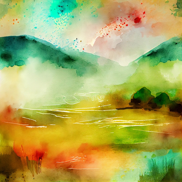 Watercolor abstract landscape 2 Digital Download
