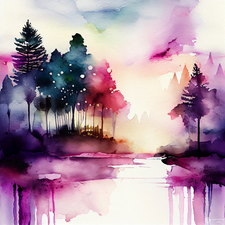 Watercolor abstract landscape 4  Print