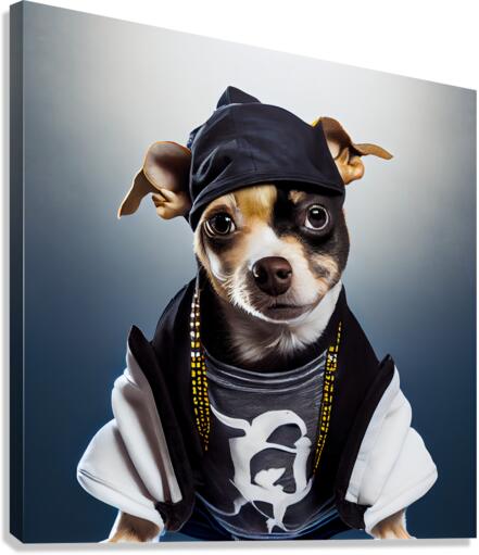 Cute dog hip hop dancer 10  Canvas Print