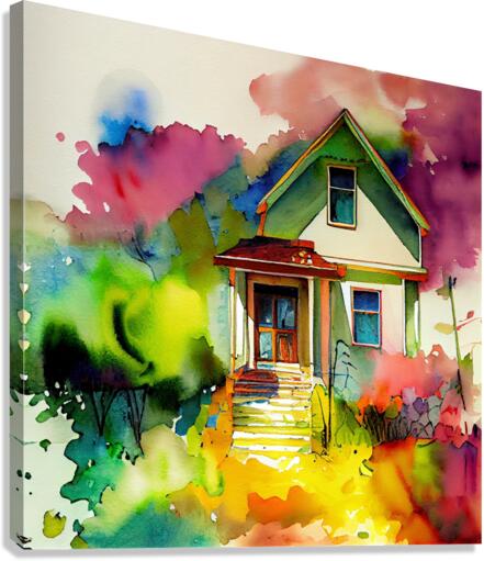 Watercolor abstract home 4  Canvas Print