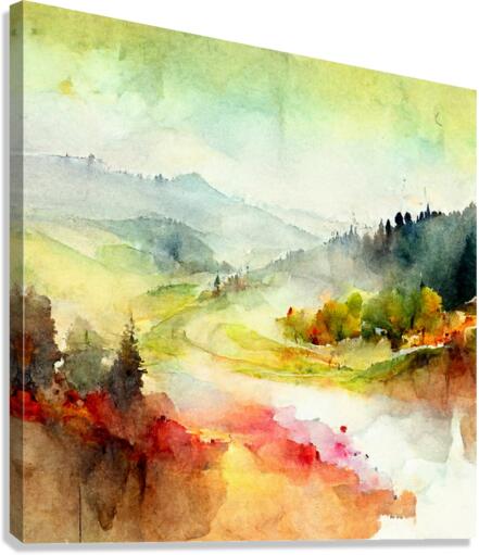 Watercolor abstract landscape 1  Canvas Print