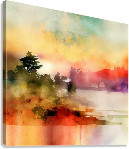 Watercolor abstract landscape 3  Canvas Print