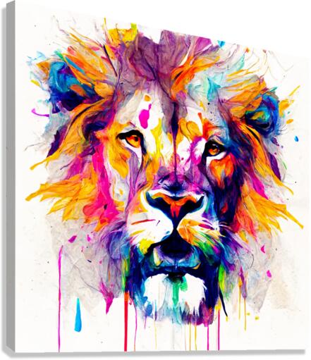 ILLUSTRATION OF A LIONS FACE  Canvas Print