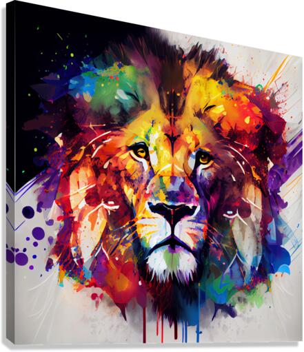 ILLUSTRATION OF A LIONS FACE 2  Canvas Print