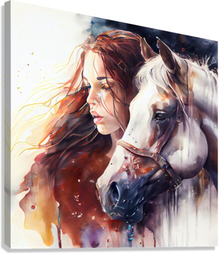 Girl and horse  Canvas Print