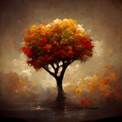 Warm tree in autumn 2