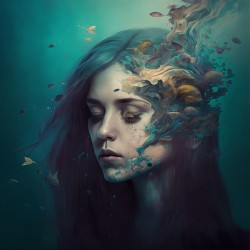 Woman and the underwater world