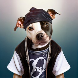 Cute dog hip hop dancer