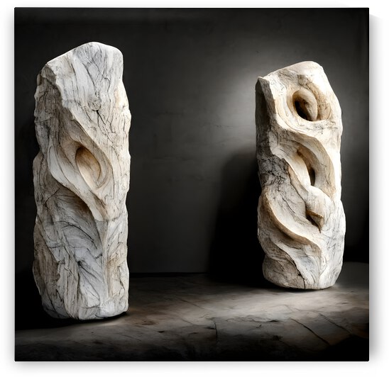 Stone and wood sculptures 3 by diotoppo