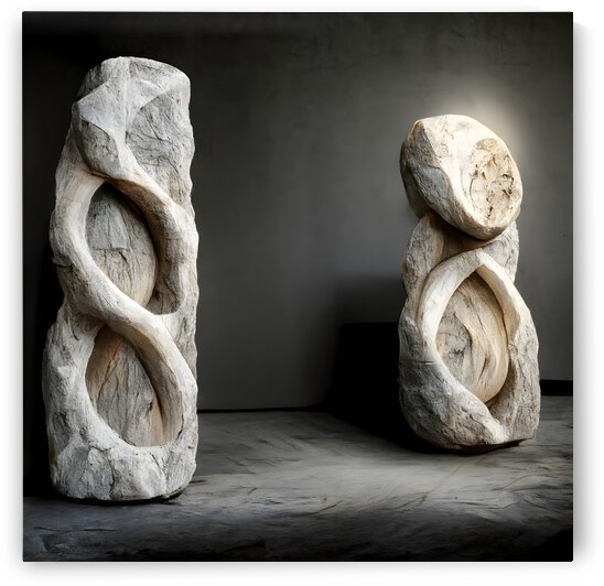 Stone and wood sculptures 4 by diotoppo