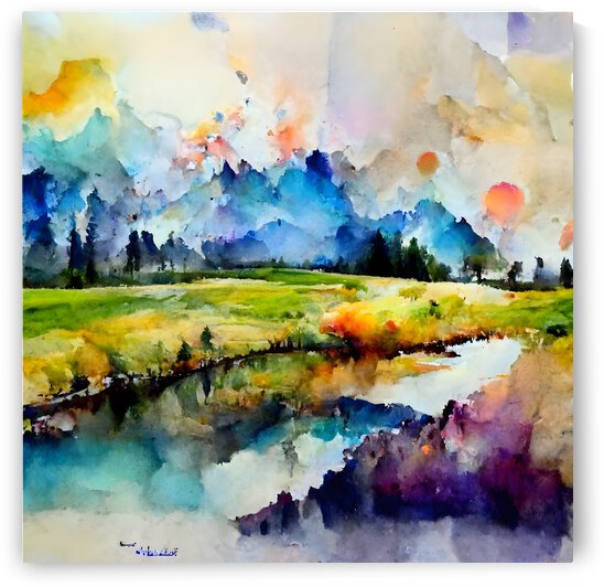 Watercolor Abstract Landscape Art3 by diotoppo