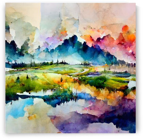 Watercolor Abstract Landscape Art2 by diotoppo