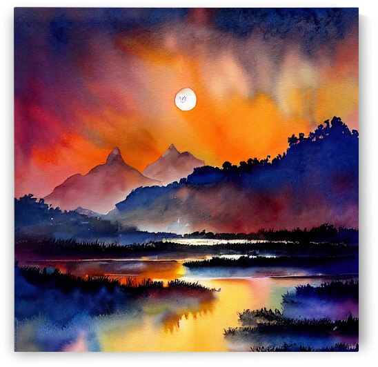 Watercolor landscape abstract C by diotoppo