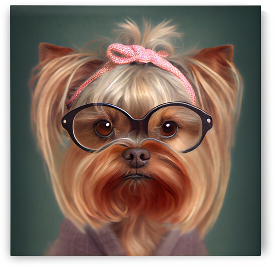 Cute Yorkshire terrier in glasses by diotoppo