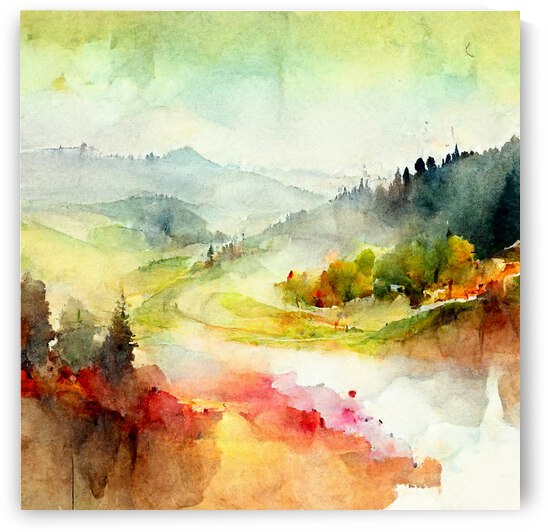 Watercolor abstract landscape 1 by diotoppo