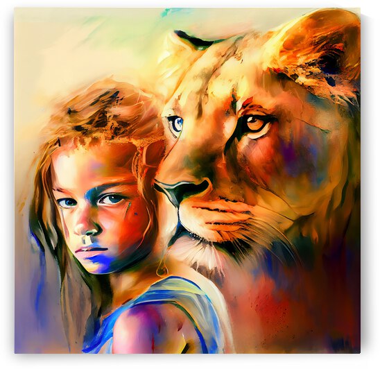 Girl and lion by diotoppo