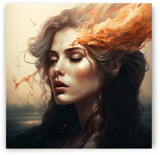 A woman and her fiery mind by diotoppo