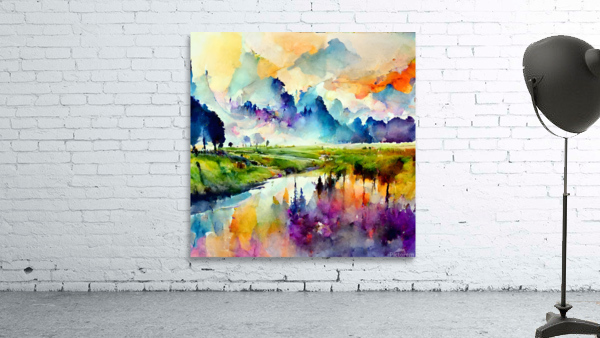 Watercolor Abstract Landscape Art by diotoppo